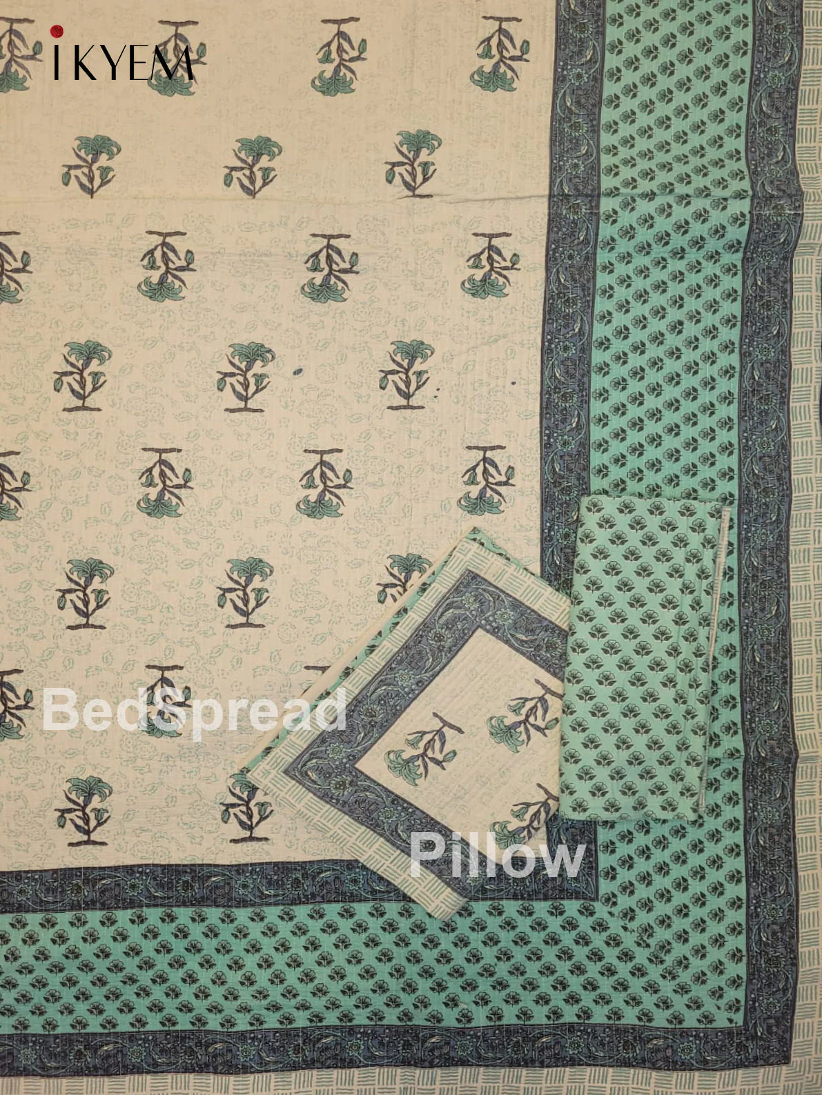 Cream & Blue- Quilt Set - Image 3