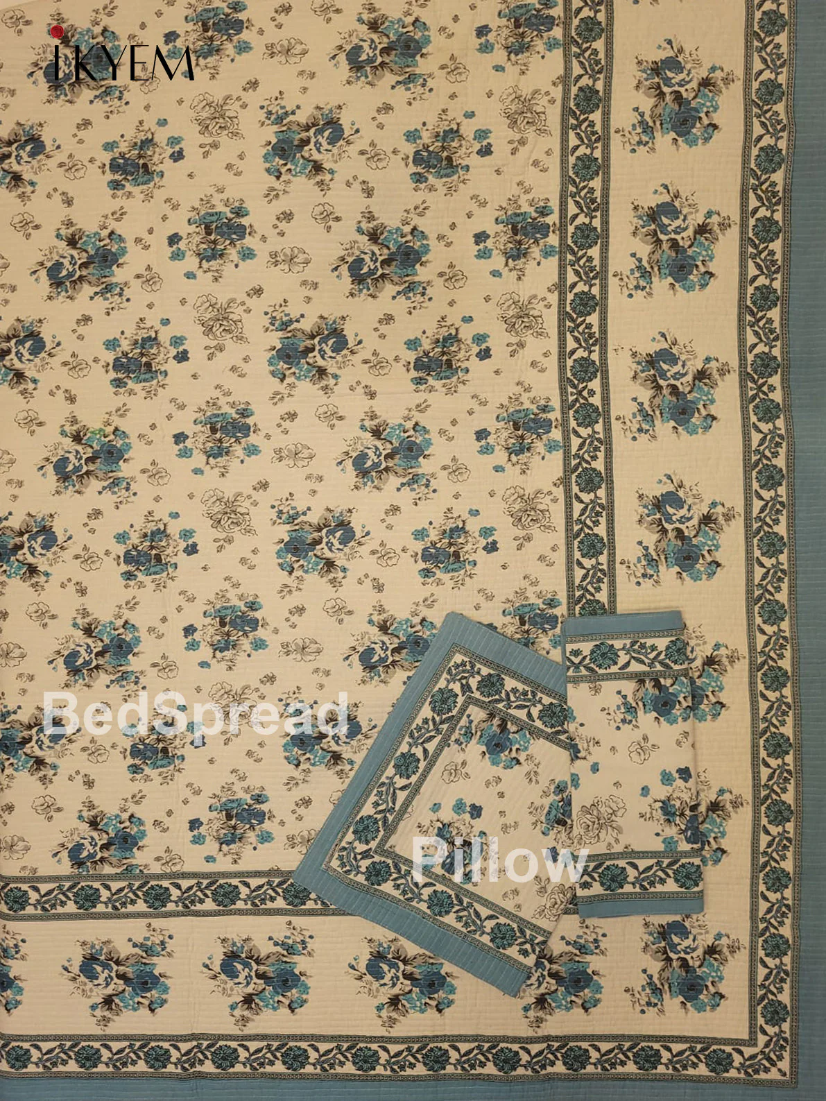 Cream & Blue - Quilt Set - Image 3