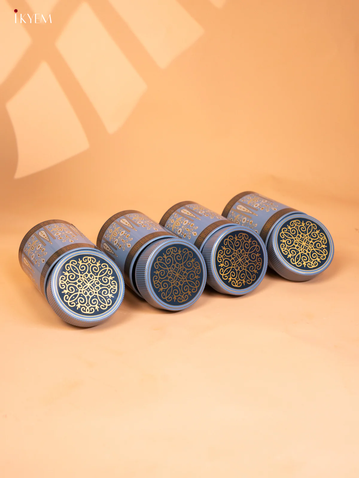 Blue Digital Printed Dry Fruit Hamper Box with 4 Big Jars - KB27130 - Image 5