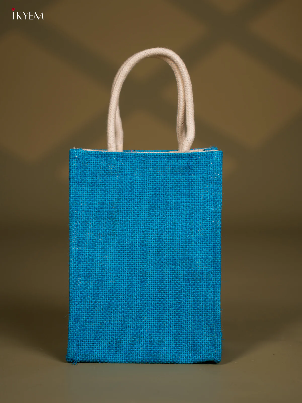 Vibrant Blue Maa Durga Printed Jute Bags - 8 Inch - KG08116 - Image 4