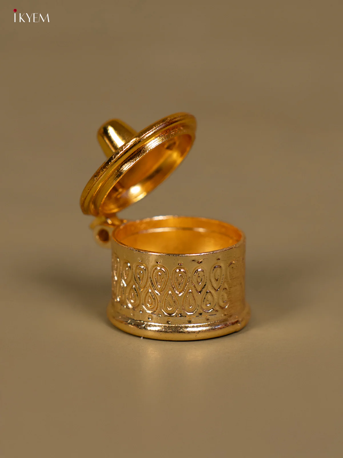 Elegant Gold Plated Kumkum Box - KB11114 - Image 3