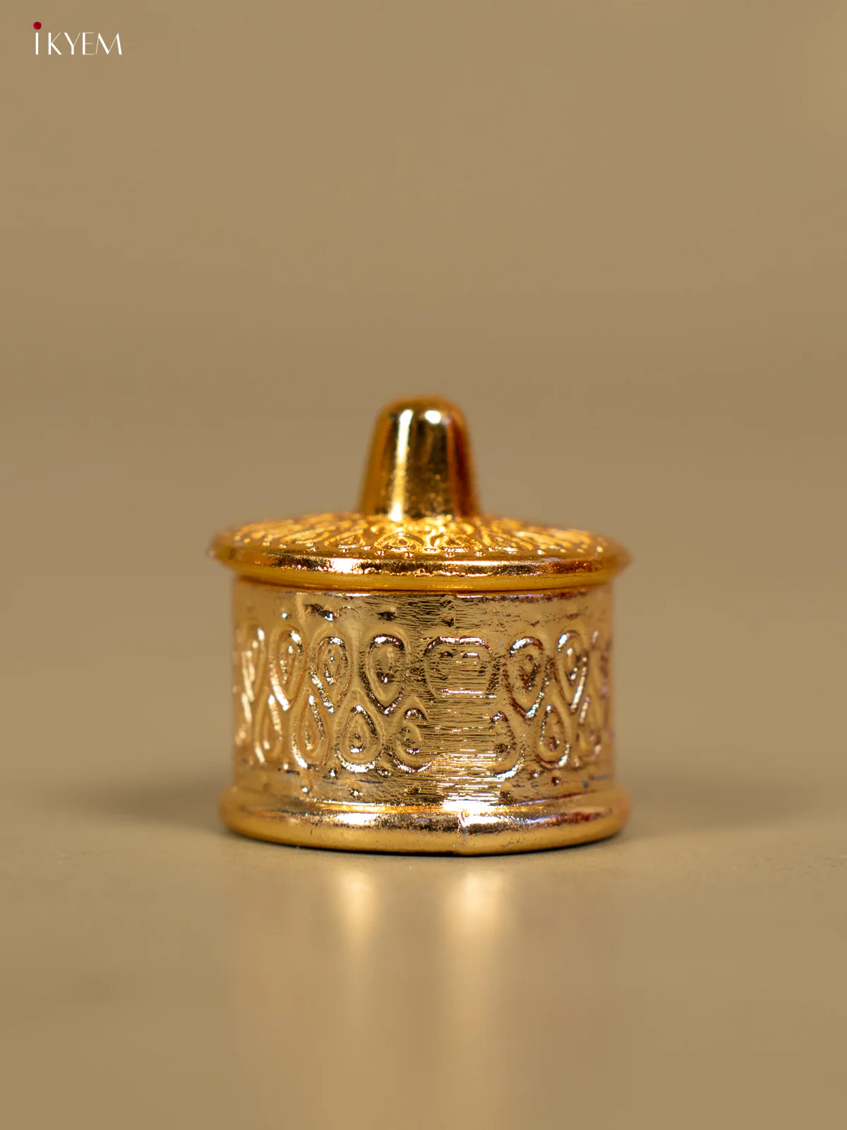 Elegant Gold Plated Kumkum Box - KB11114 - Image 4