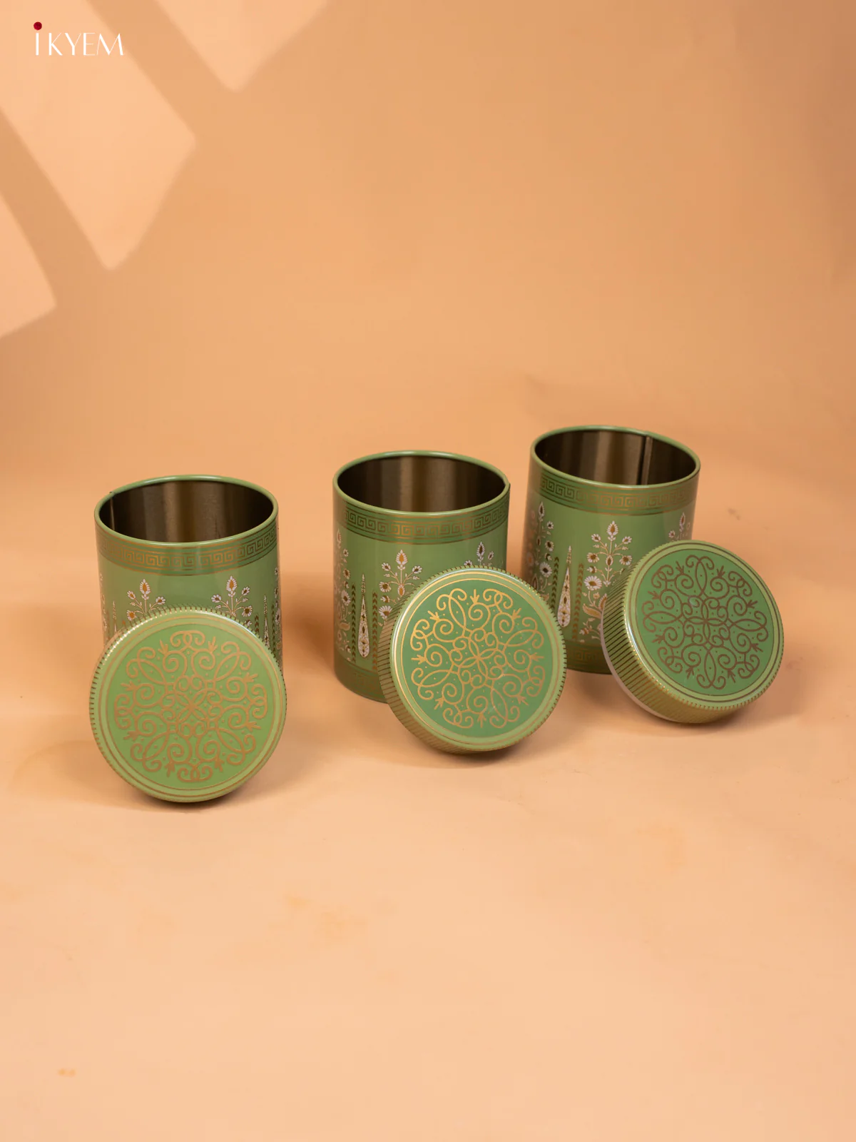 Digital Printed Green Dry Fruit Gift Hamper Box with 3 Small Jars - KB27131 - Image 4