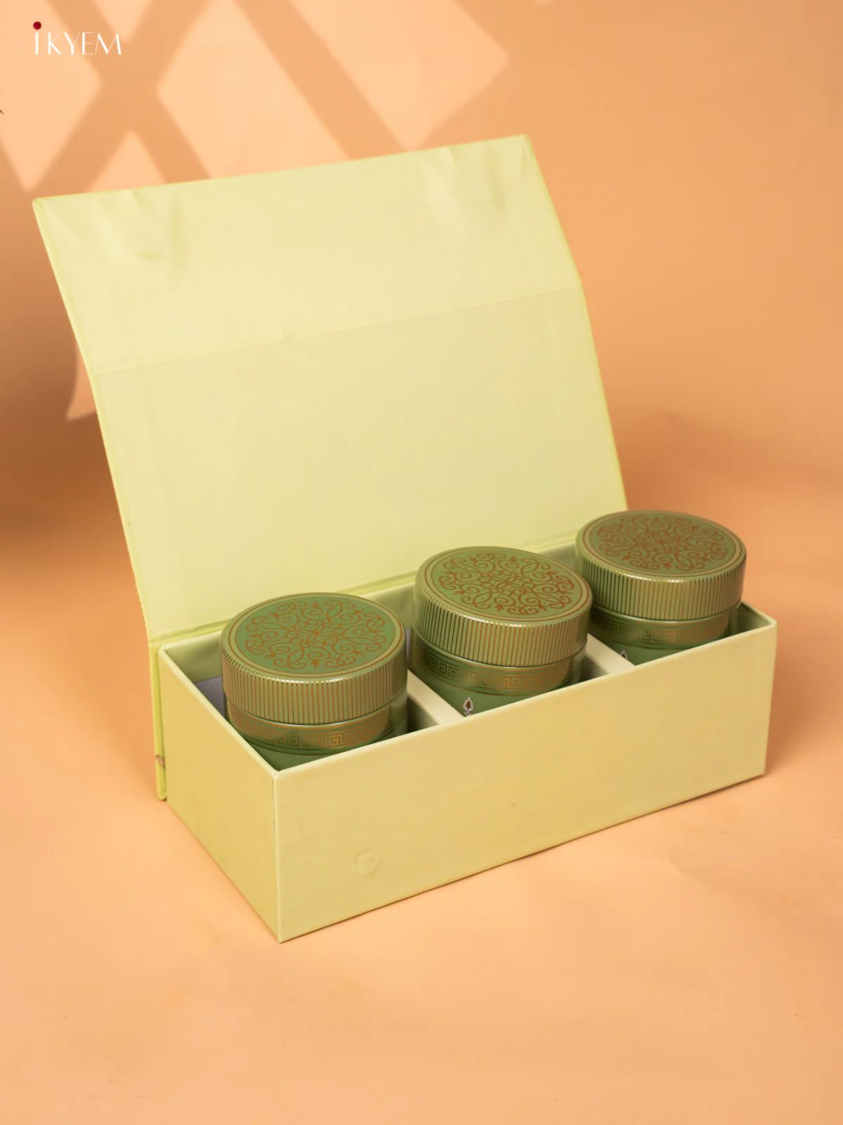 Digital Printed Green Dry Fruit Gift Hamper Box with 3 Small Jars - KB27131 - Image 6