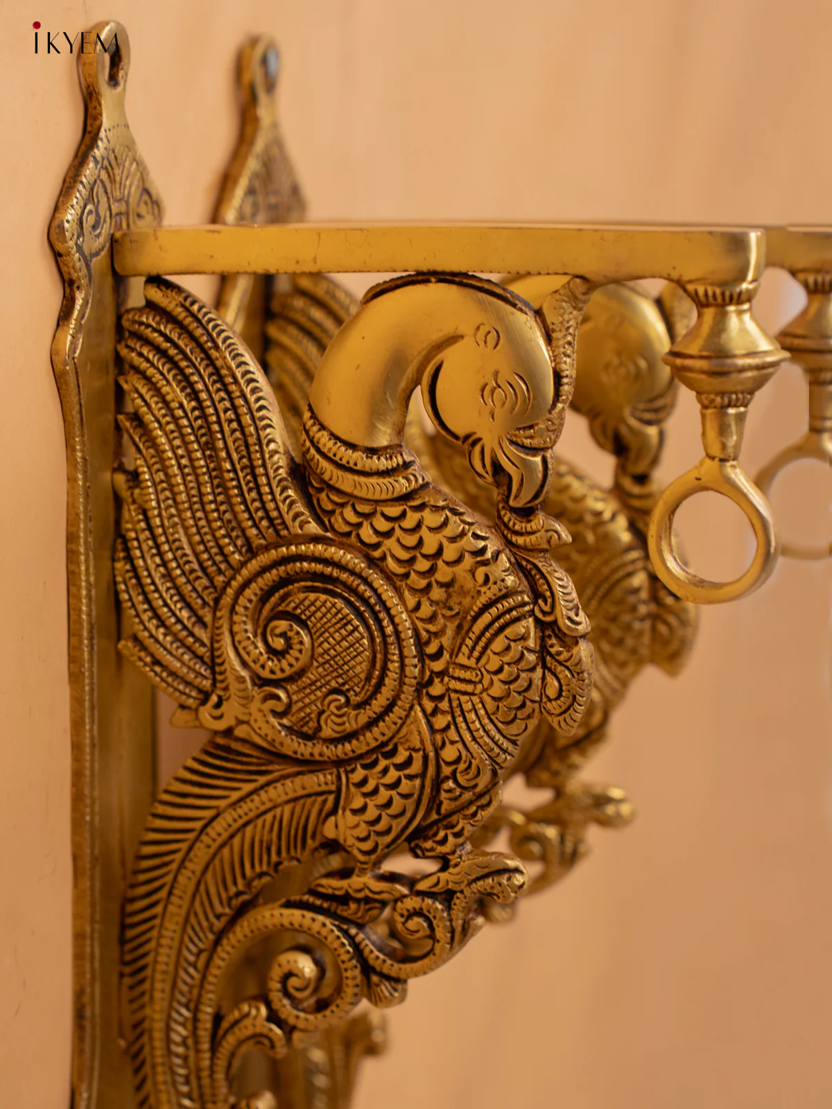 Brass Peacock Wall Bracket Set of 2 - 12 Inch - KB12113 - Image 4