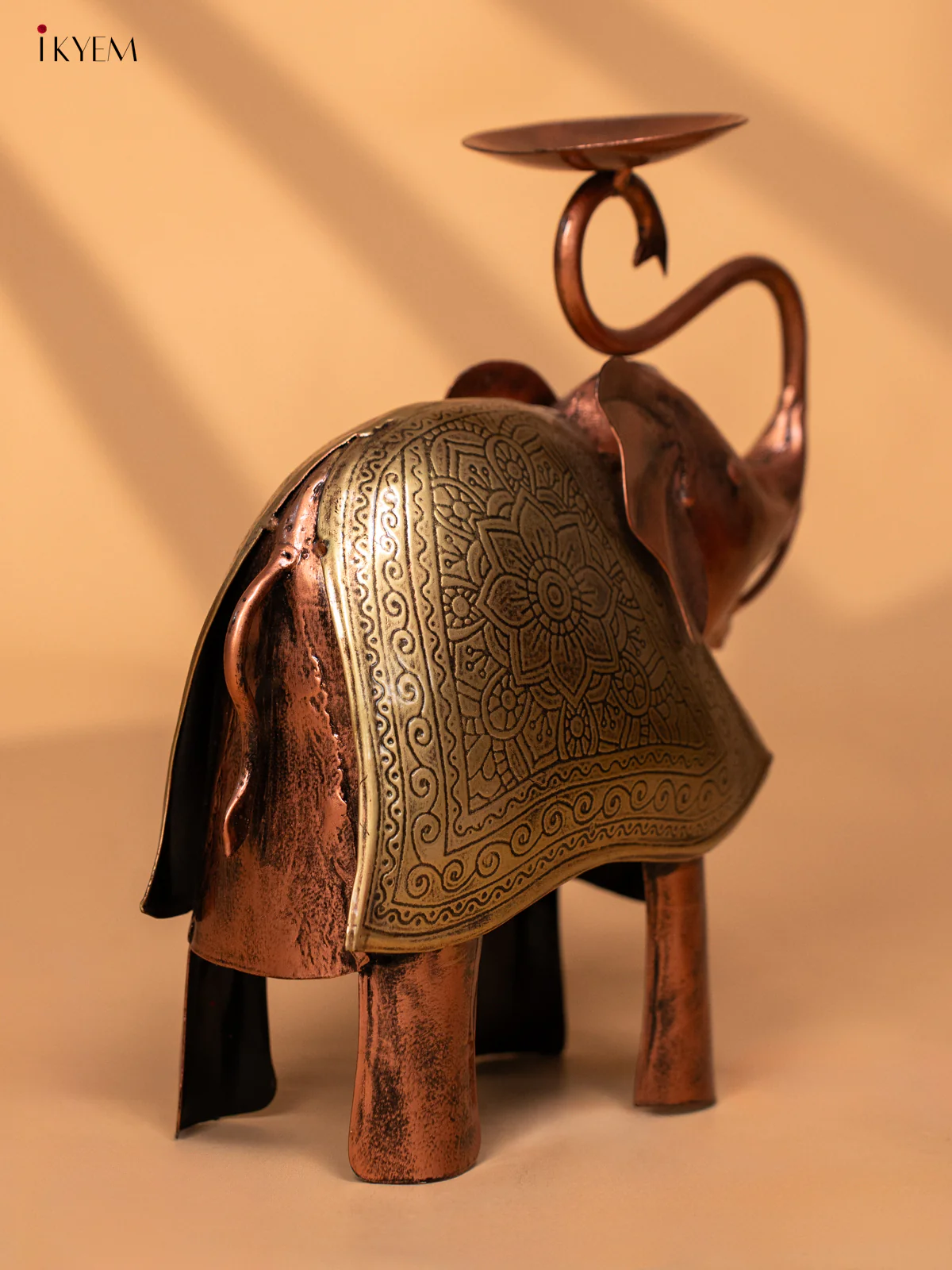 Metal Acid Etching Elephant Candle Holder - 10 Inch - KB20120 - Image 5