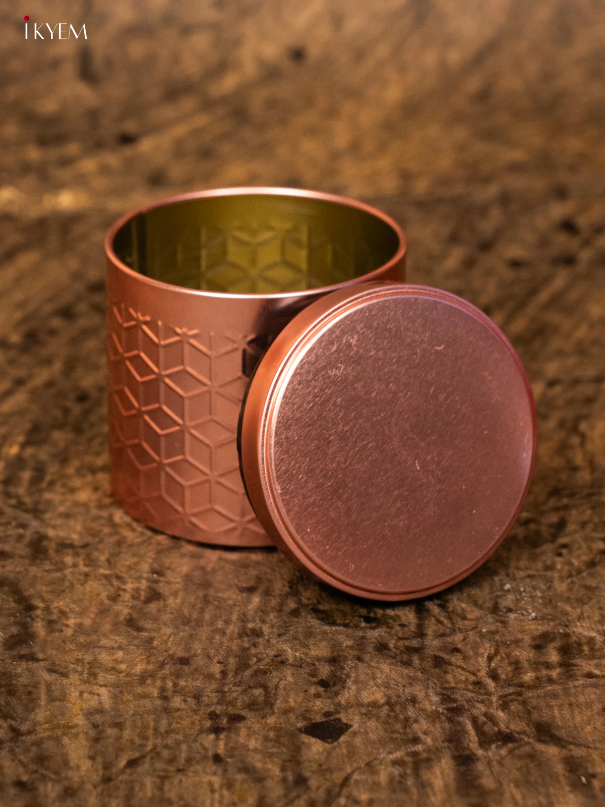 Dry Fruit Tin Jar Round- Copper 5 Inch- KB27115 - Image 3