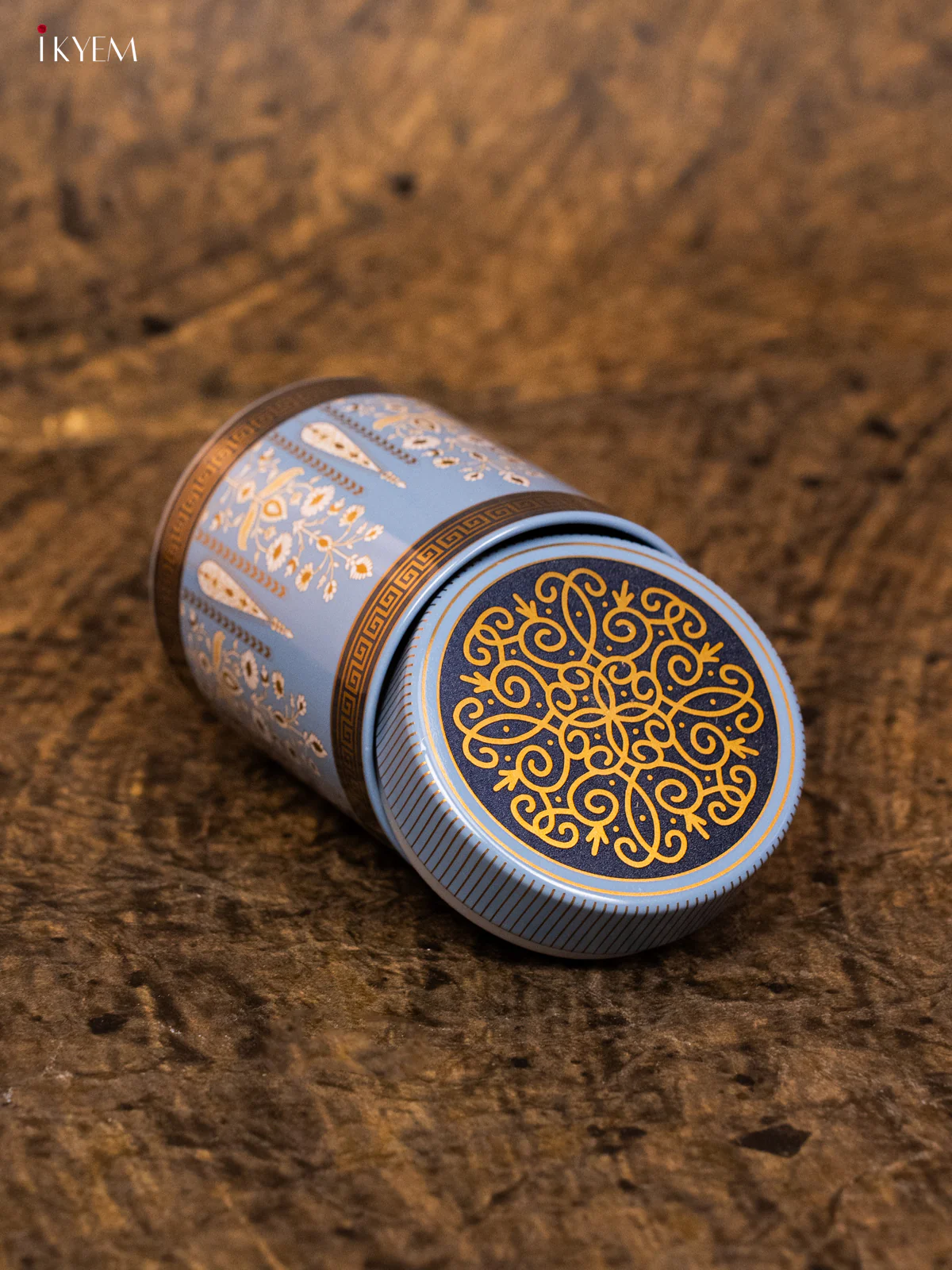 Digital Dry Fruit Tin Jar Cylinder Small - Blue 5 Inch- KB27122 - Image 4