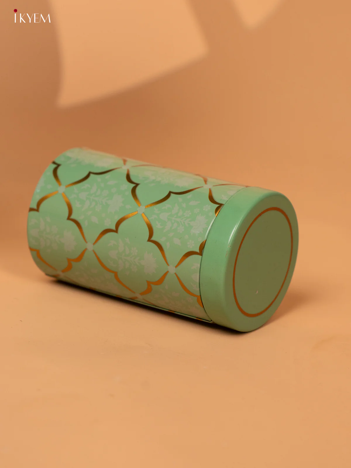 Digital Printed Dry Fruit Tin Jar Cylinder - Green 4.5 Inch- KB27125 - Image 4