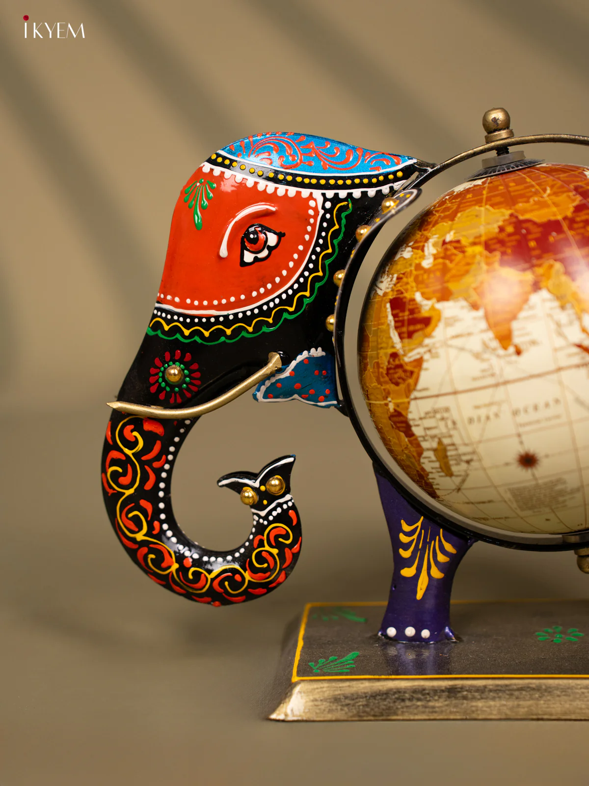 Metal Decorative Elephant Globe - 8 Inch - KC26115 - Image 3