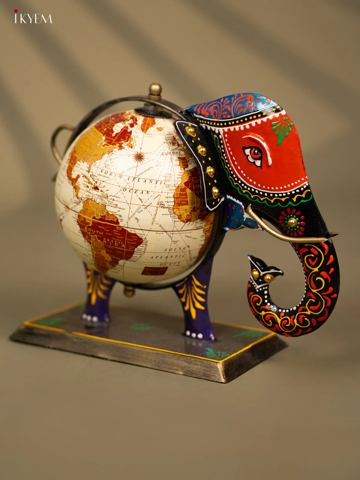 Metal Decorative Elephant Globe - 8 Inch - KC26115 - Image 4
