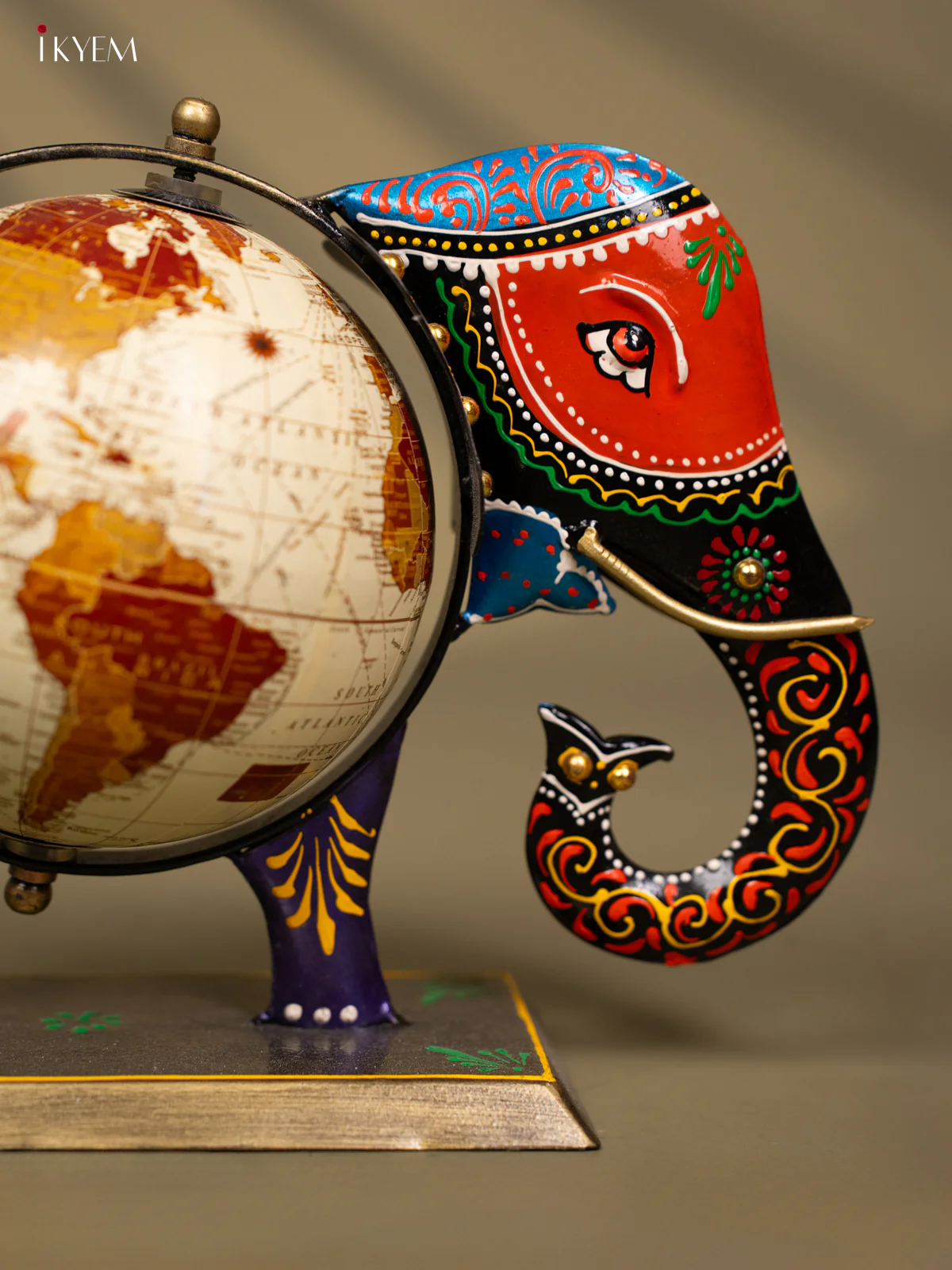 Metal Decorative Elephant Globe - 8 Inch - KC26115 - Image 6