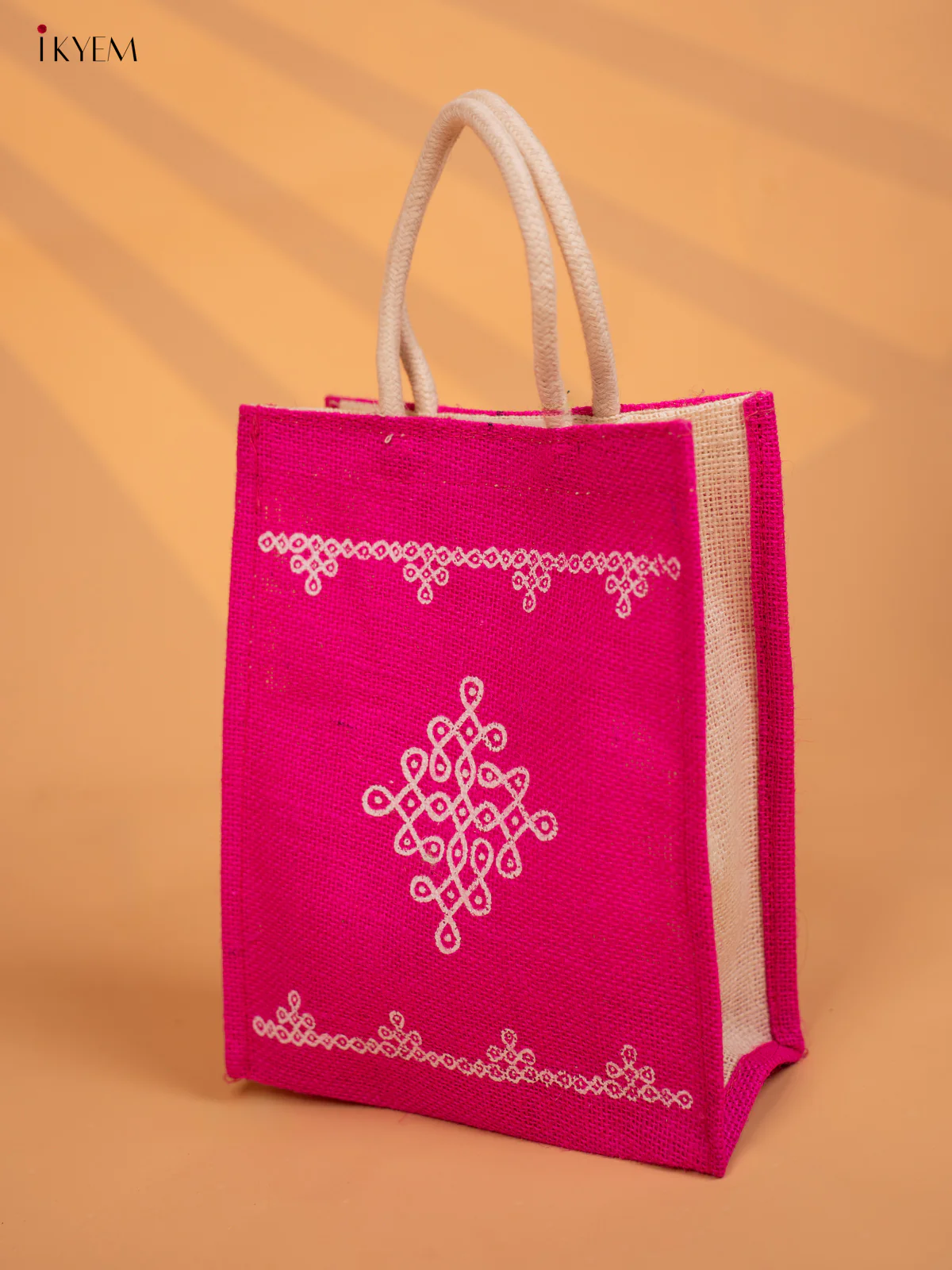 Jute bag Kolam - Pink - KD04120 - Image 3