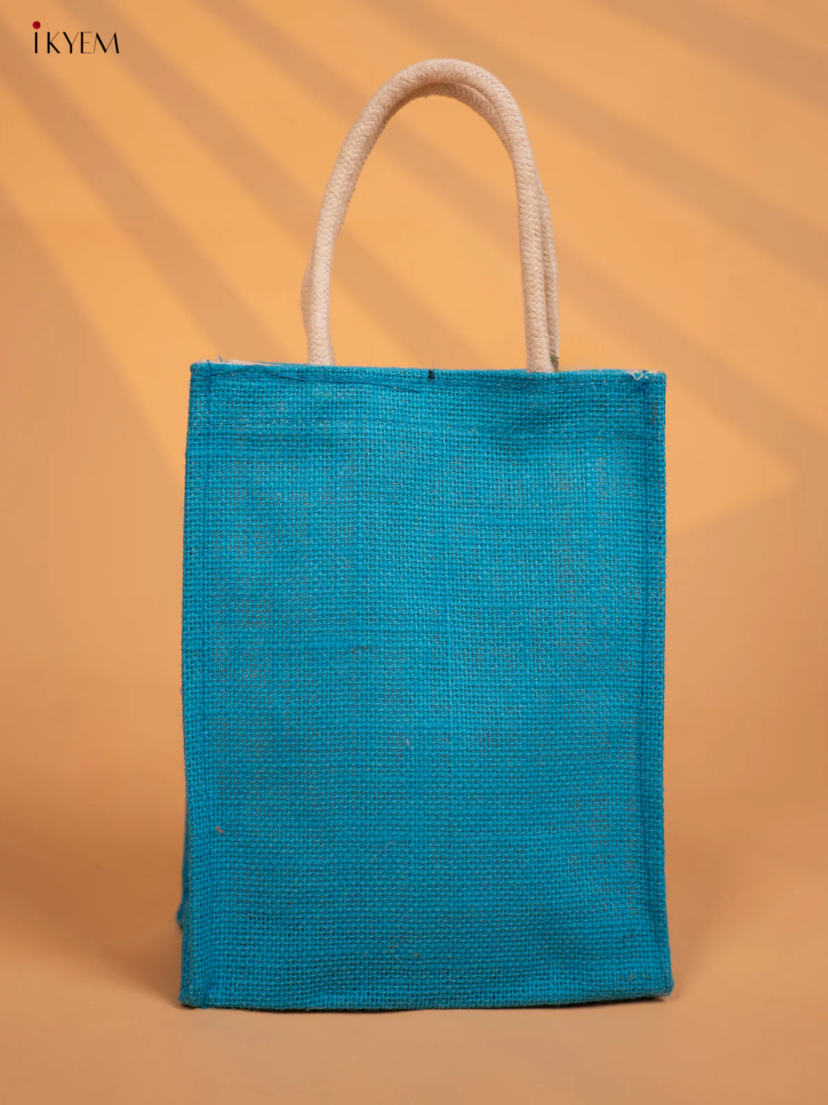 Pretty Kolam Printed Blue Jute Bags - KD04124 - Image 4