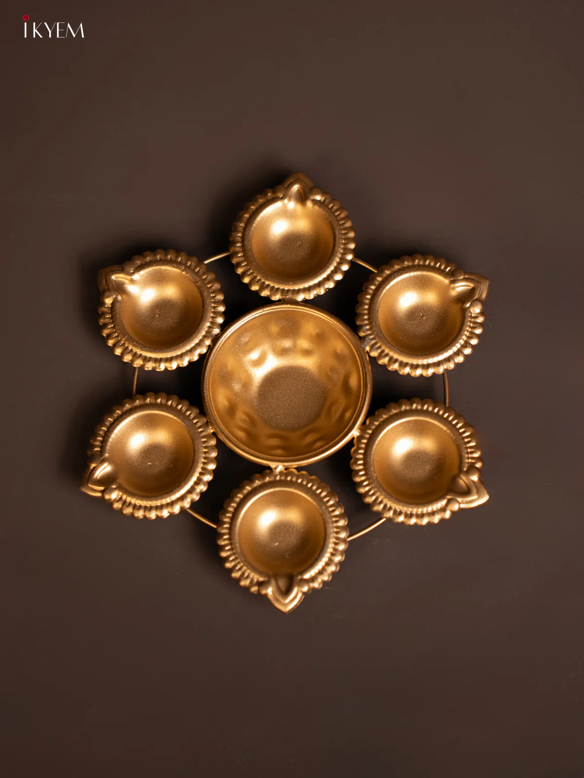 Metal 6-Face Diya Urli - (6x6) Inches - KE06111 - Image 4