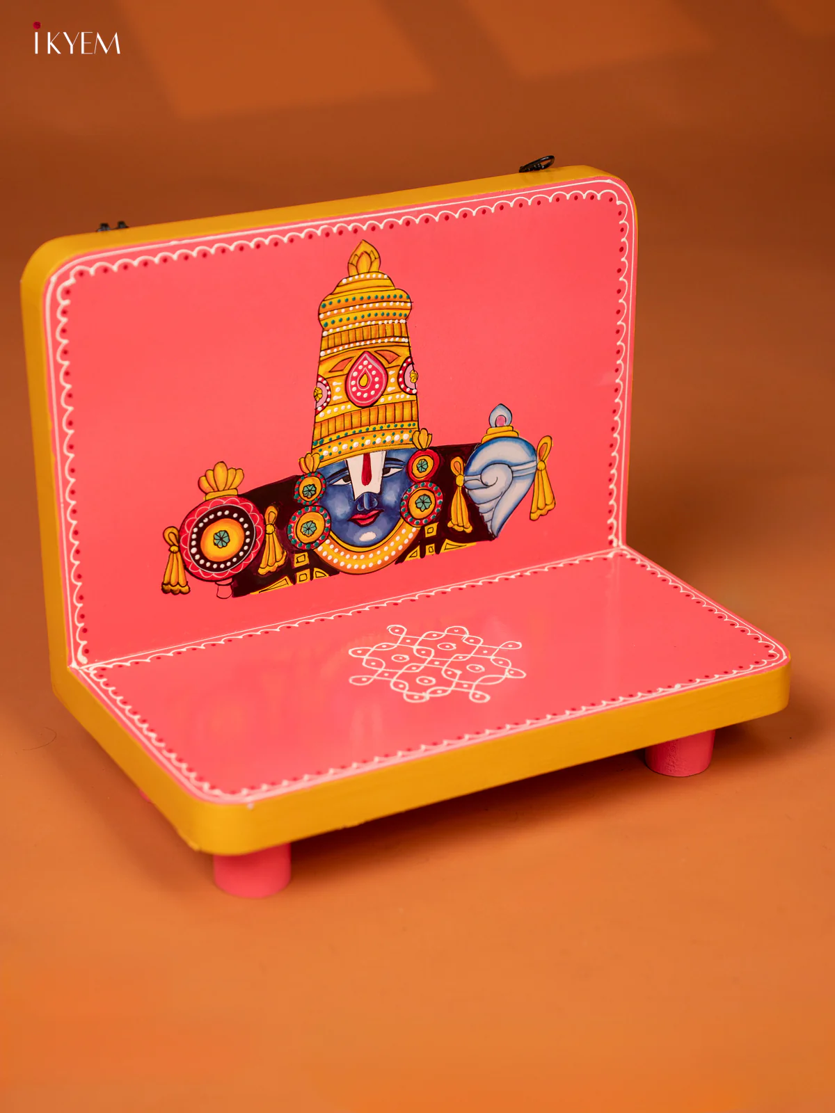 Hand-Painted Wooden Balaji Wall Hanging Pooja Stand - 10 Inches - KE27148 - Image 4