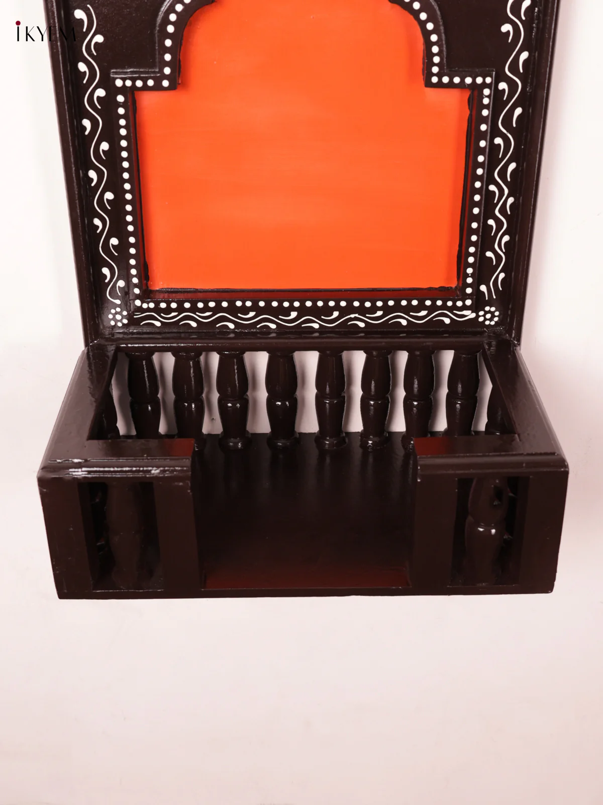 Wooden Hand Painted Jharokha Frame with Stand - Orange - 16 Inches - KEA1311 - Image 3