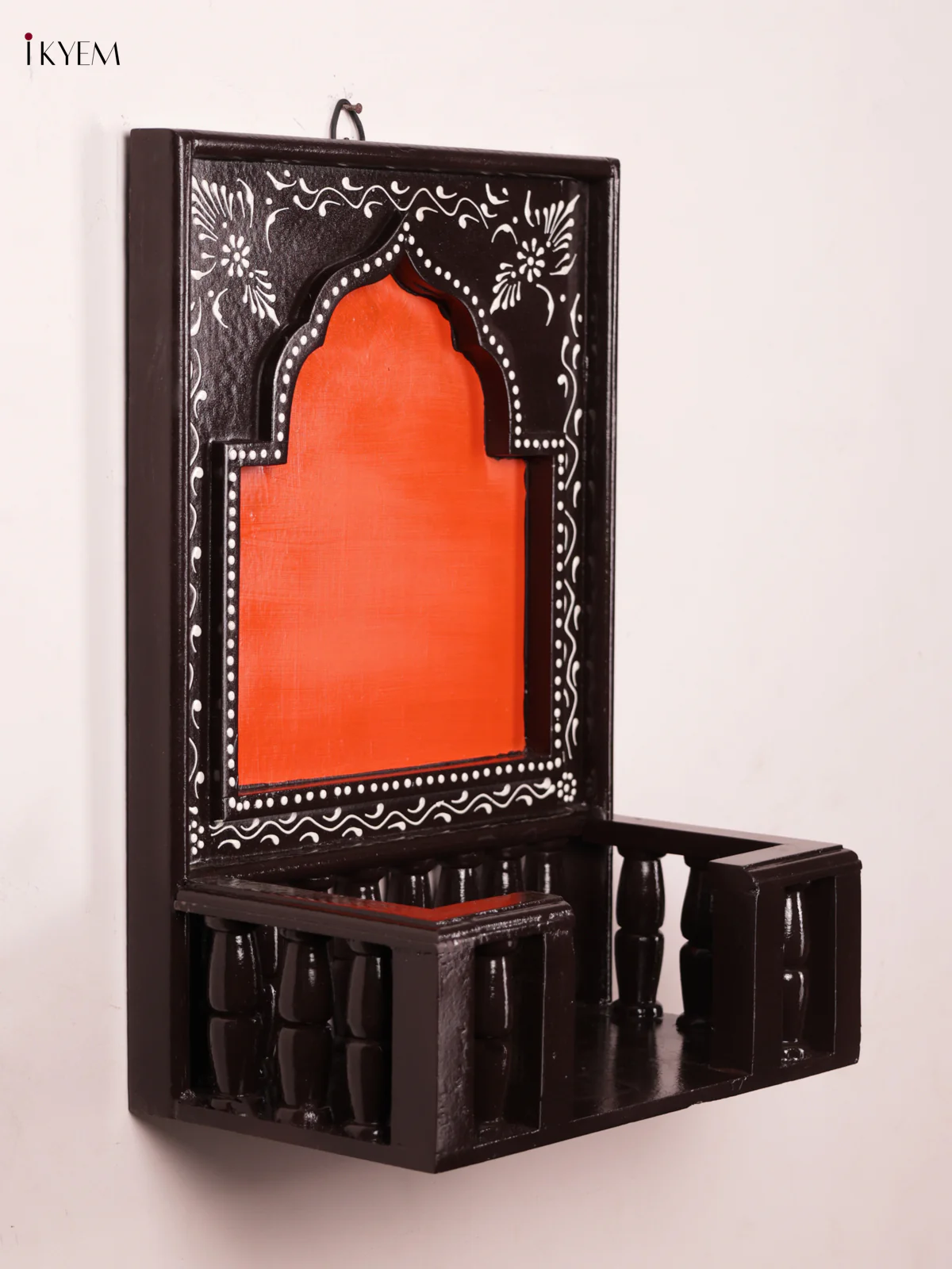 Wooden Hand Painted Jharokha Frame with Stand - Orange - 16 Inches - KEA1311 - Image 4