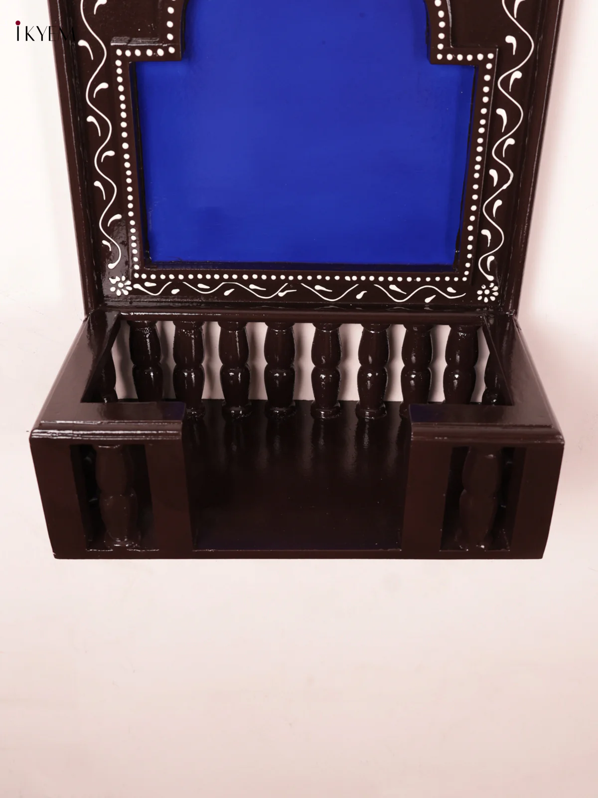 Wooden Hand Painted Jharokha Frame with Stand - Blue - 16 Inches - KEA1312 - Image 3