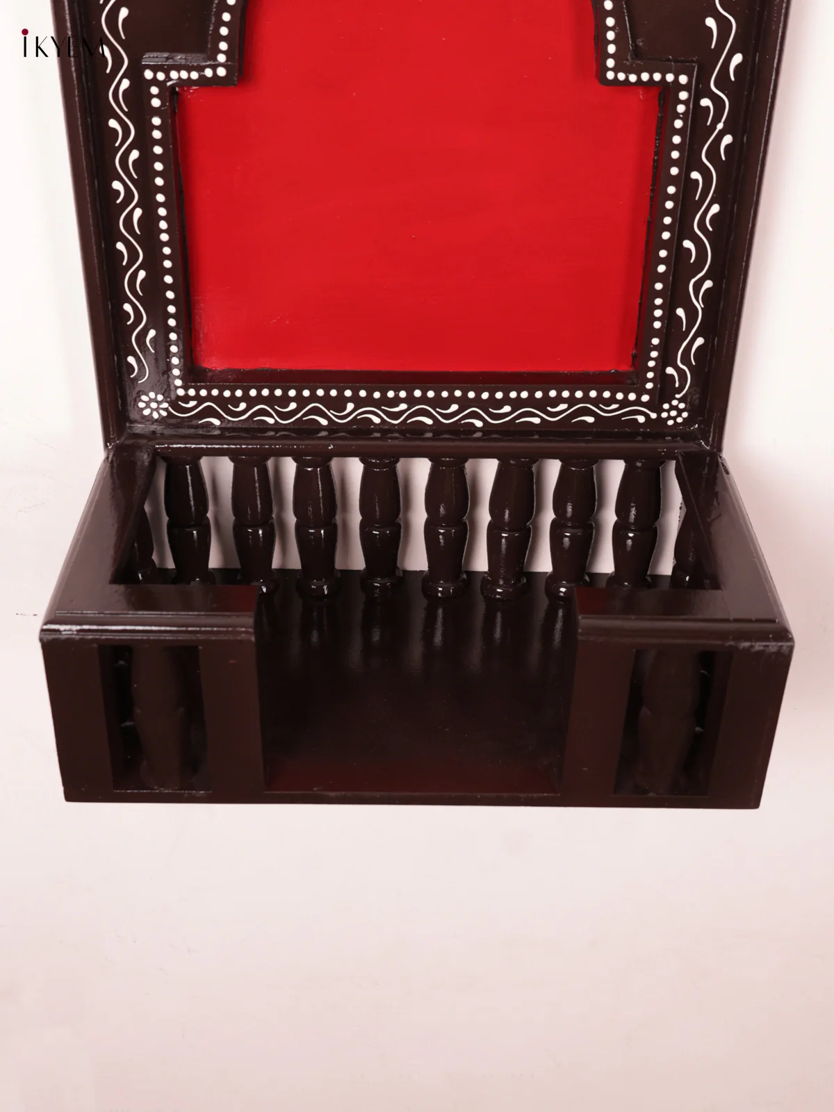 Wooden Hand Painted Jharokha Frame with Stand - Red - 16 Inches - KEA1313 - Image 3