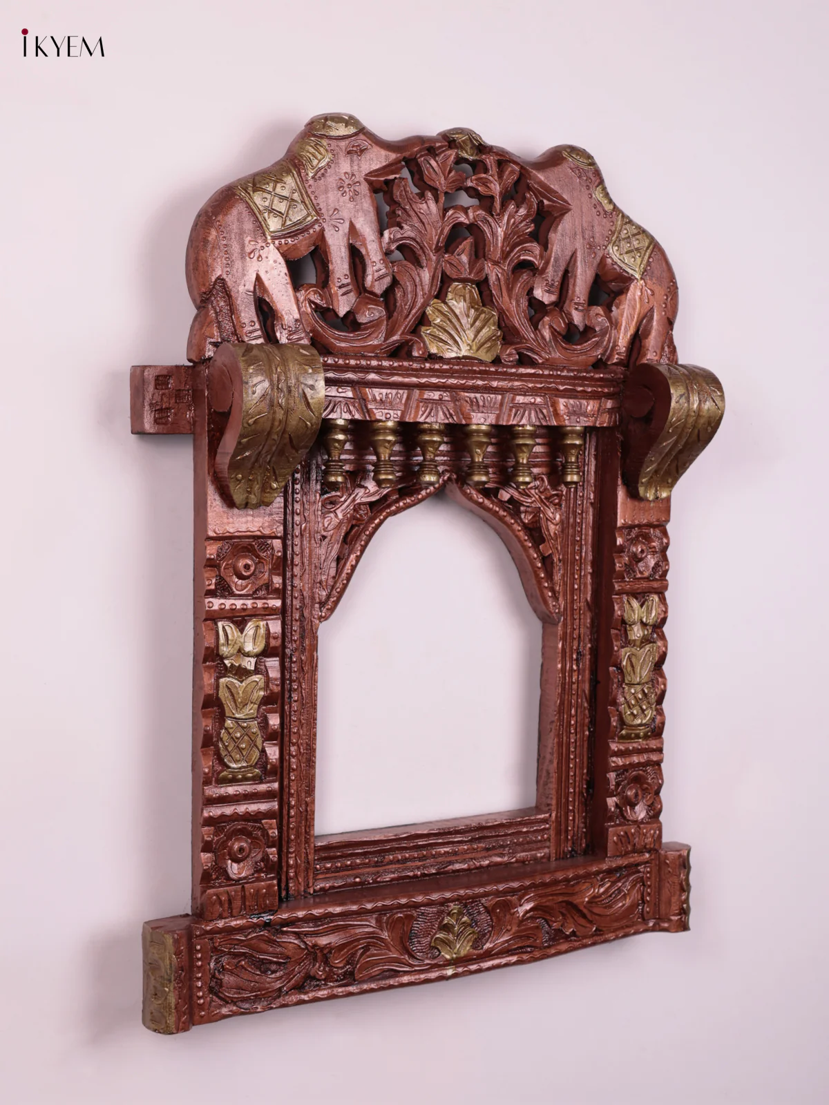 Wooden Hand Painted Jharokha elephant - Big - KEB23047 - Image 4