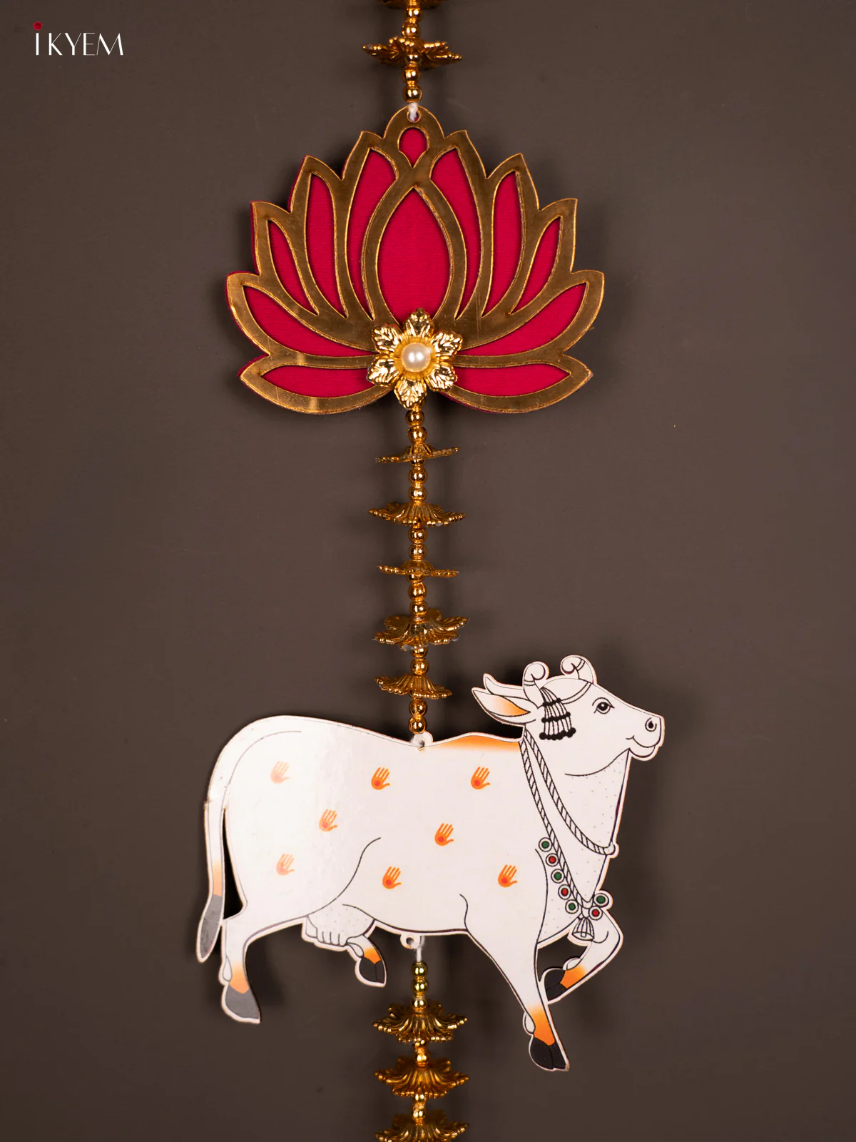 Lotus & Cow Thoran - 28 Inches - KF10125 - Image 4
