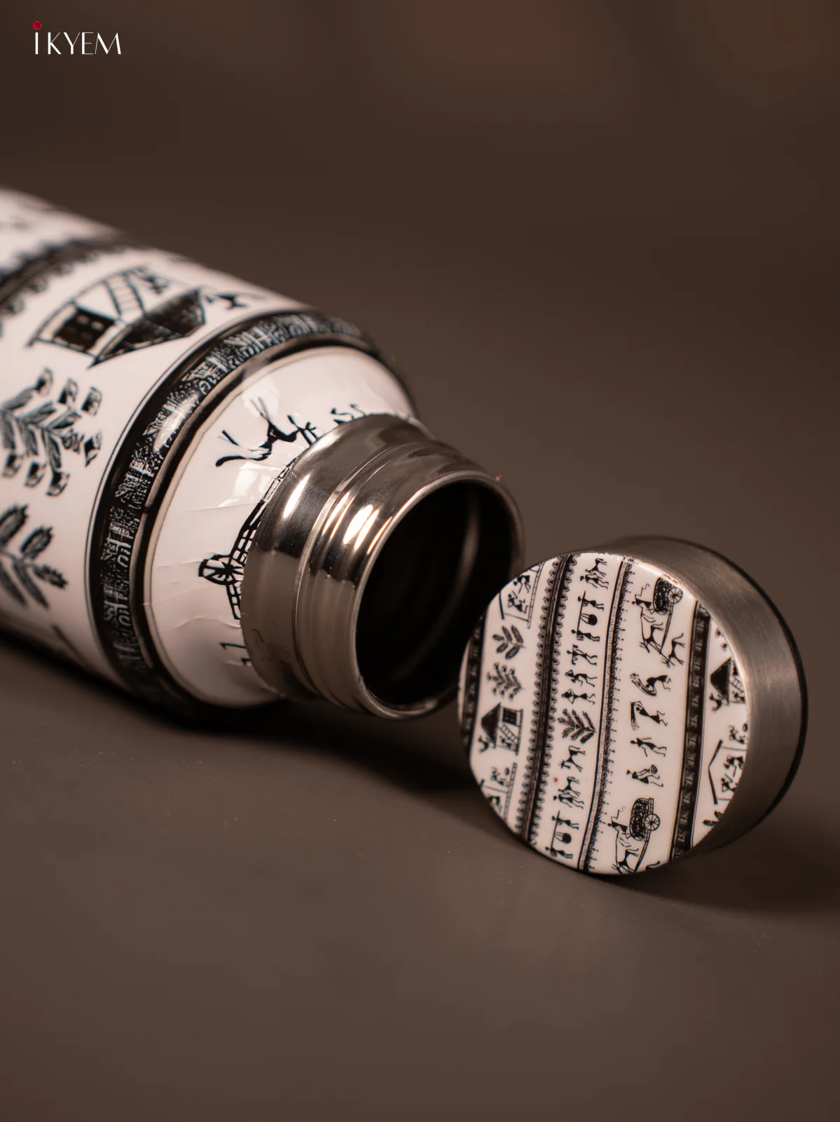 Warli Digital Printed Stainless Steel Water Bottle - 10.5 Inch - KG23120 - Image 4