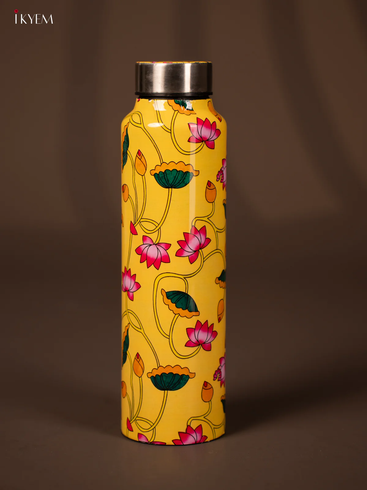Pichwai Lotus Digital Printed Stainless Steel Water Bottle - 10.5 Inch - KG23121 - Image 3