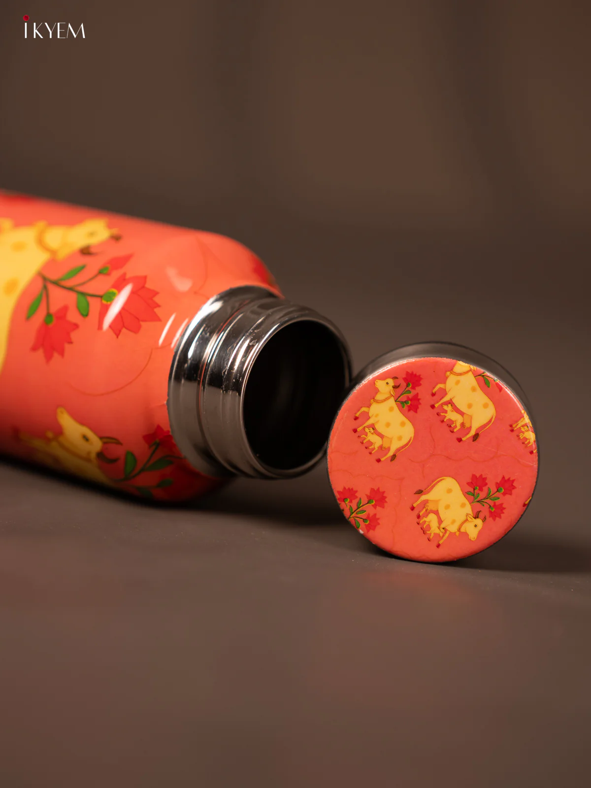 Cow & Calf Digital Printed Stainless Steel Water Bottle - 10.5 Inch - KG23123 - Image 4