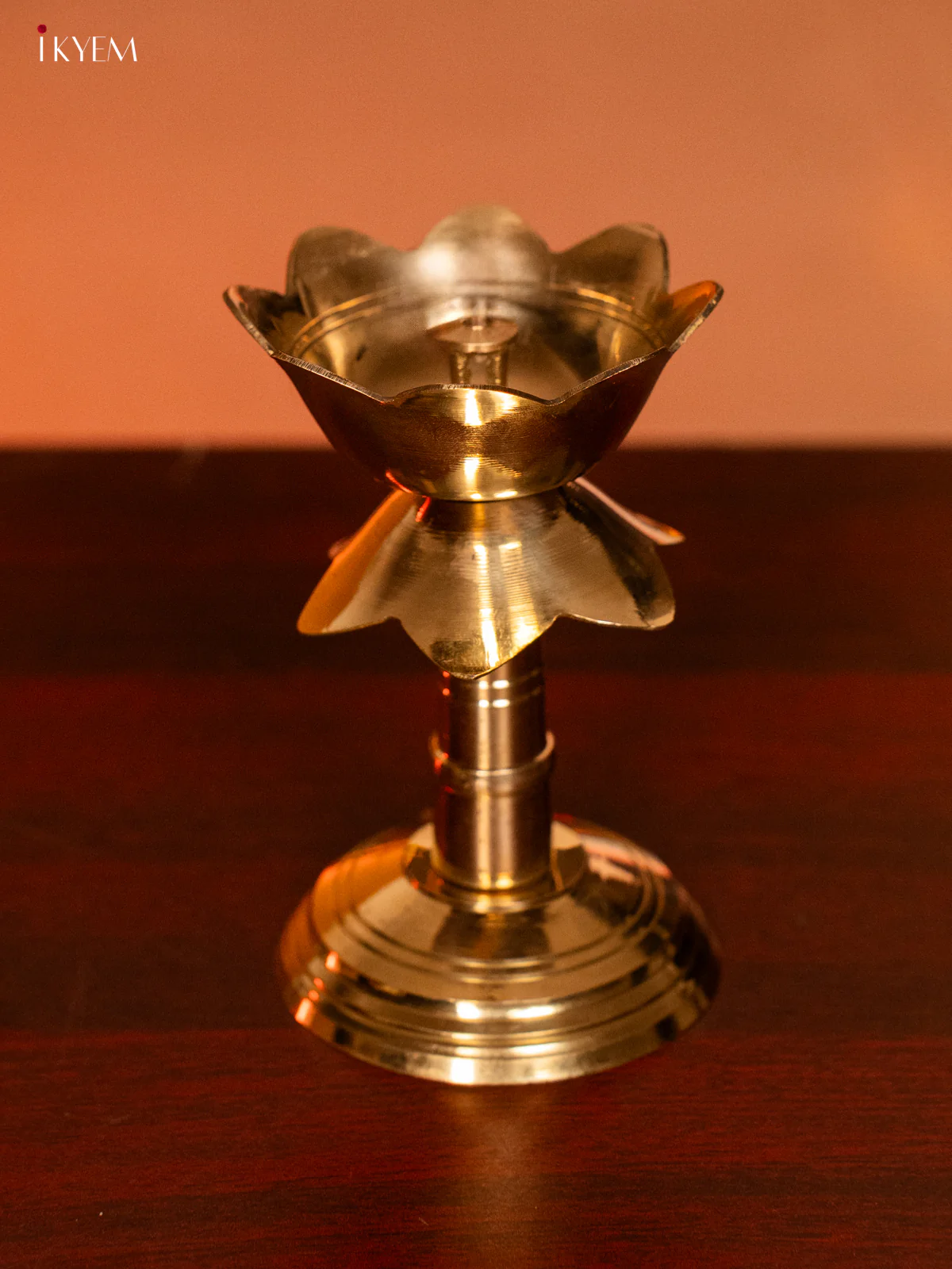 Brass Lotus Akhand Diya with Stand - 4.5 Inch - KH18195 - Image 4