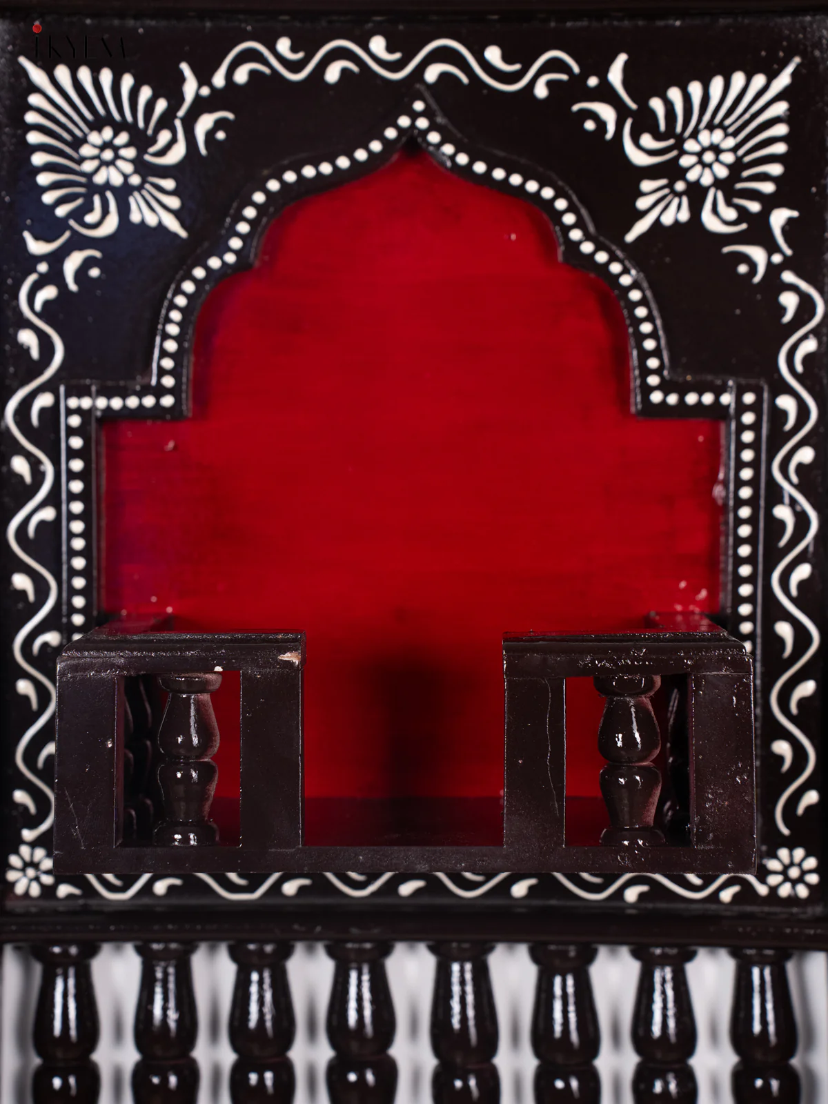 Wooden Hand Painted Jharokha Frame with Stand - Maroon - 16 Inches - KI27116 - Image 4