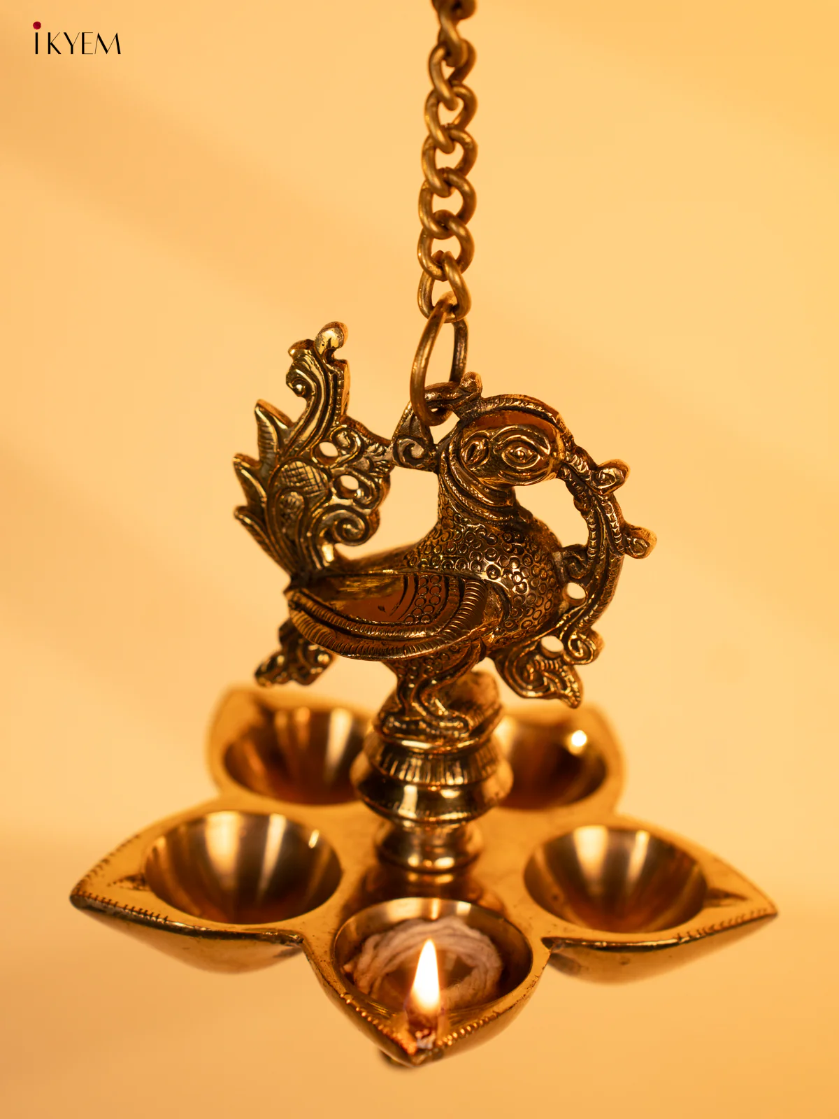 Brass 5-face Annapakshi Hanging Diya - KK26163 - Image 3