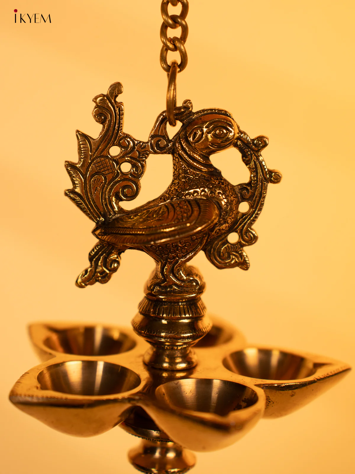 Brass 5-face Annapakshi Hanging Diya - KK26163 - Image 4