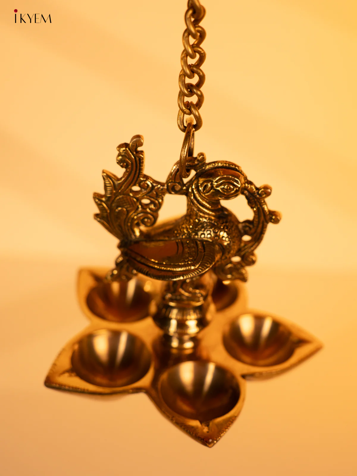 Brass 5-face Annapakshi Hanging Diya - KK26163 - Image 5