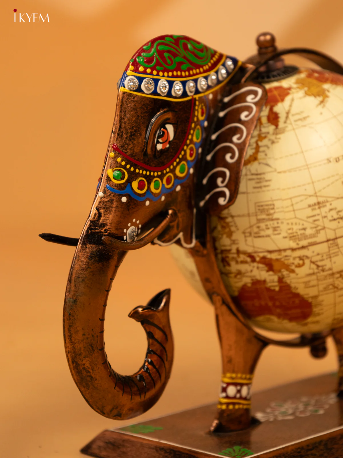 Metal Decorative Elephant Globe - 8 Inch - KL04124 - Image 3