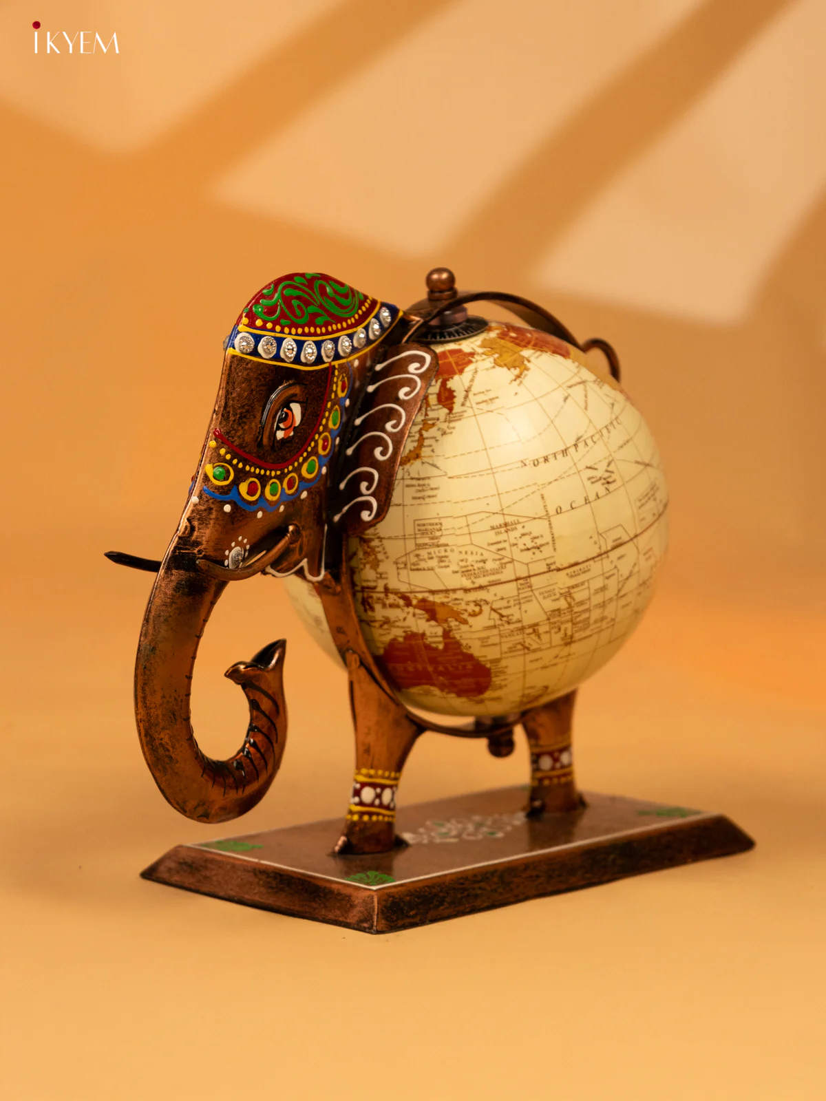 Metal Decorative Elephant Globe - 8 Inch - KL04124 - Image 4