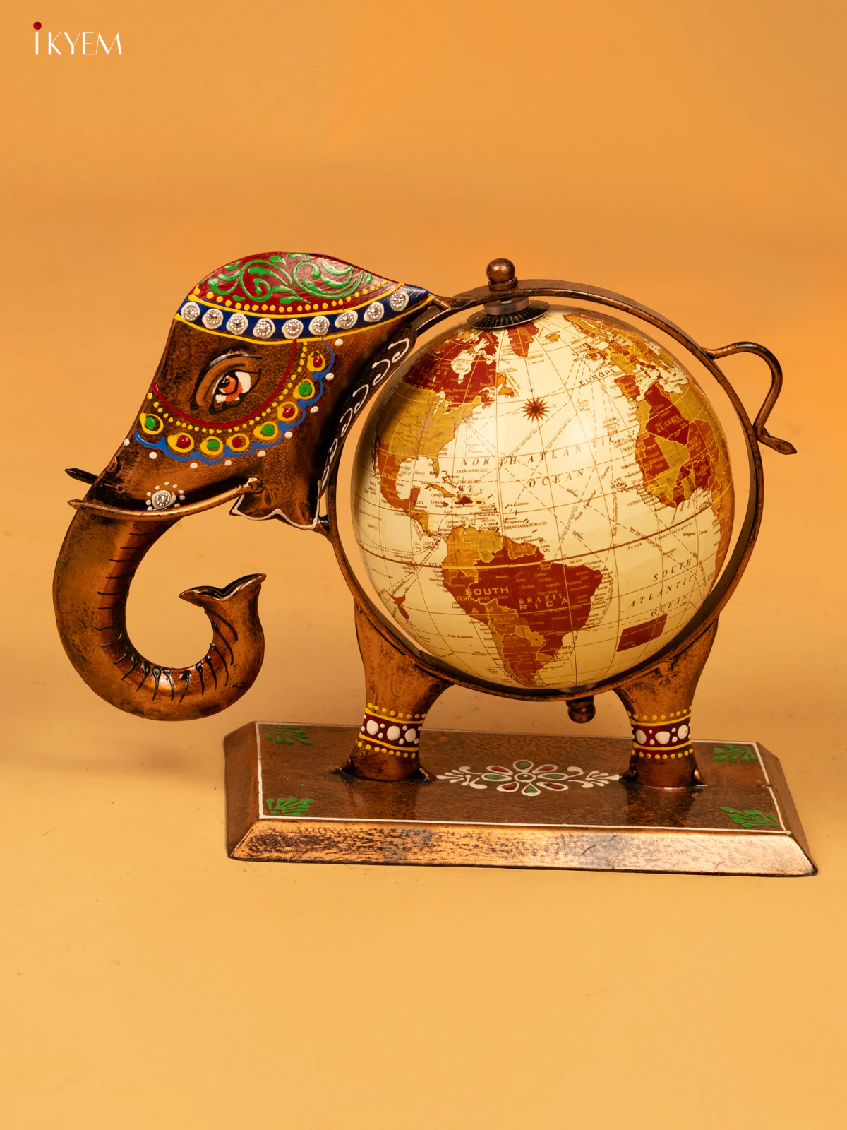 Metal Decorative Elephant Globe - 8 Inch - KL04124 - Image 5
