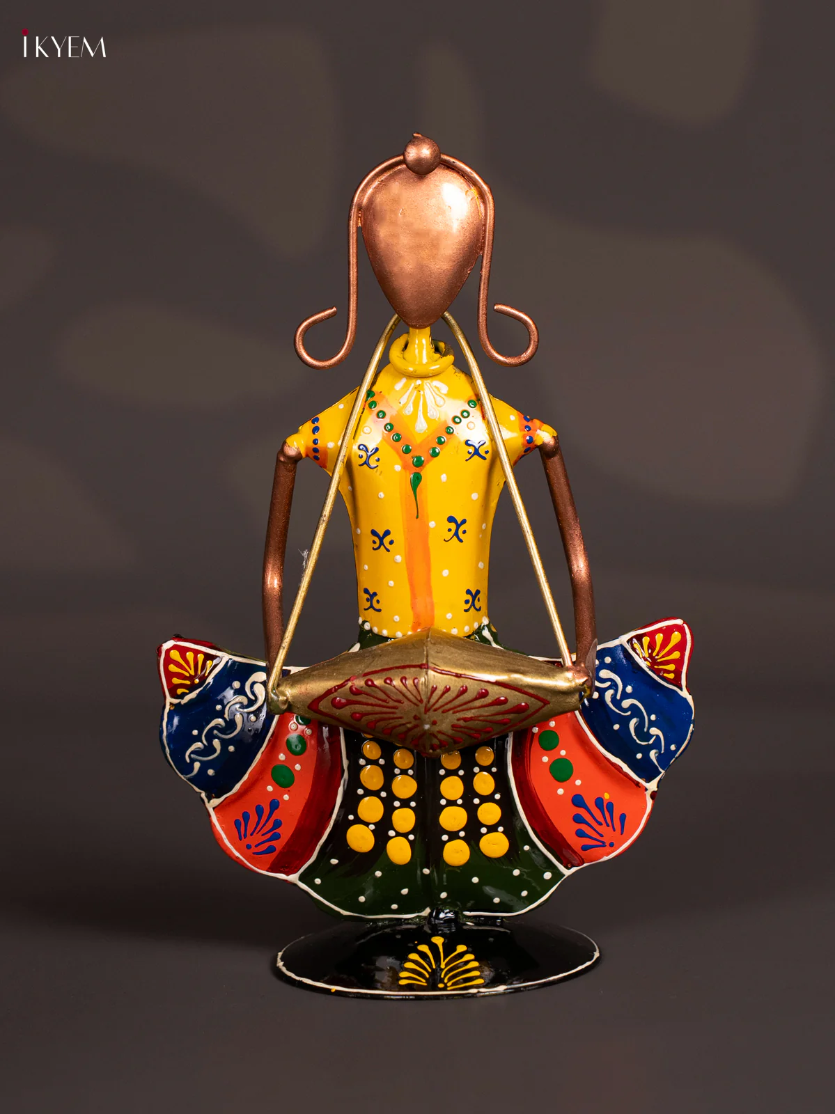 METAL PAINTED SITTING MUSICAL DOLL (SET OF 3) MINI - KN29132 - Image 4