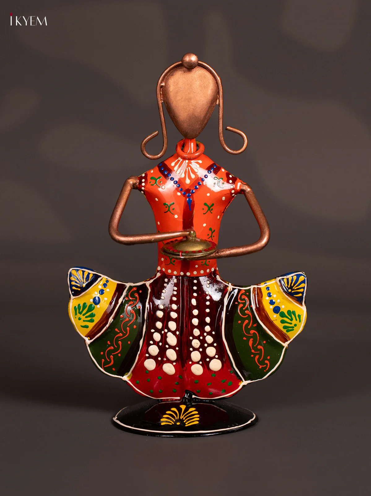 METAL PAINTED SITTING MUSICAL DOLL (SET OF 3) MINI - KN29132 - Image 5