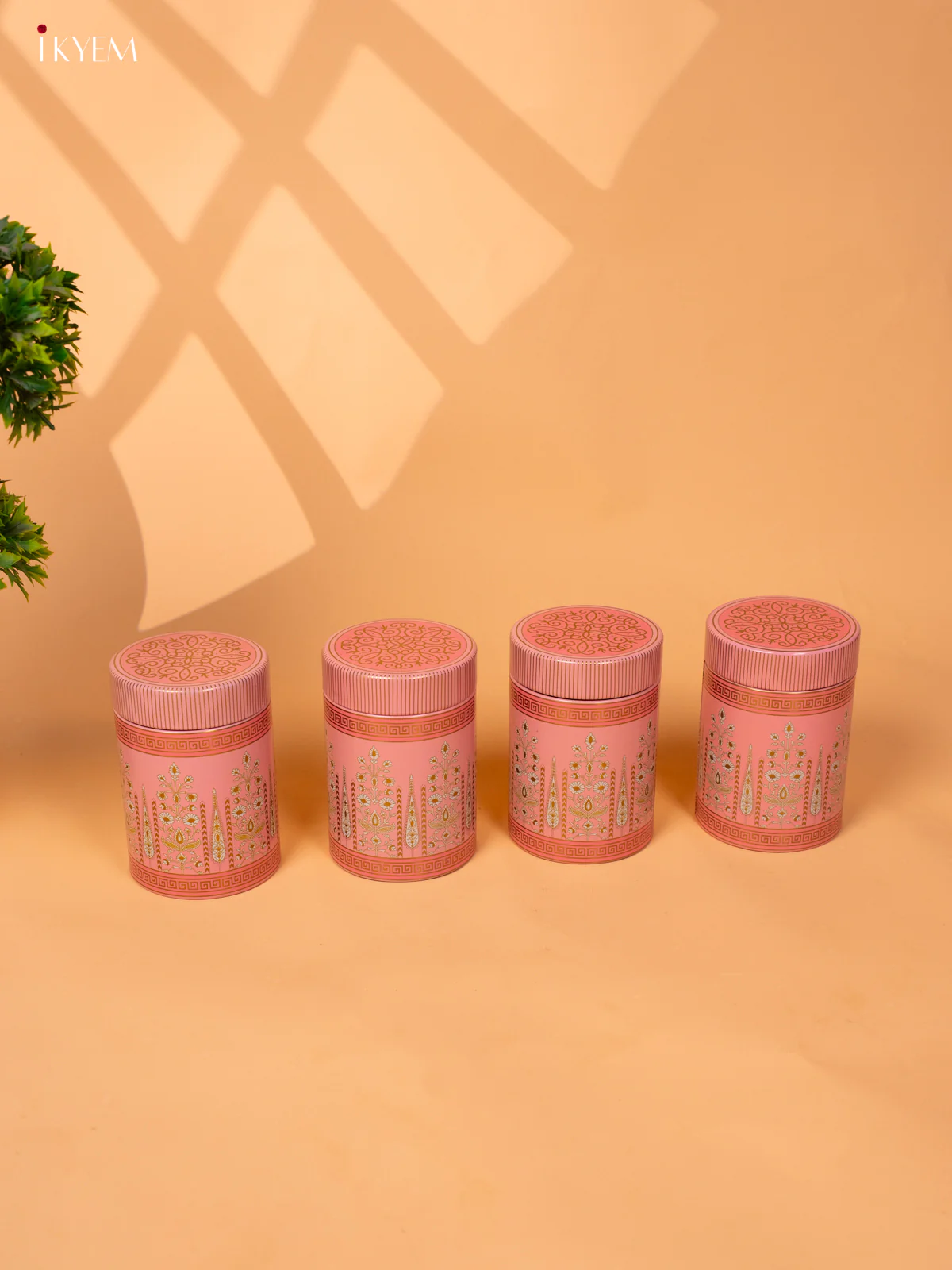 Pink Digital Printed Dry Fruit Hamper Box with 4 Big Jars - KB27129 - Image 4