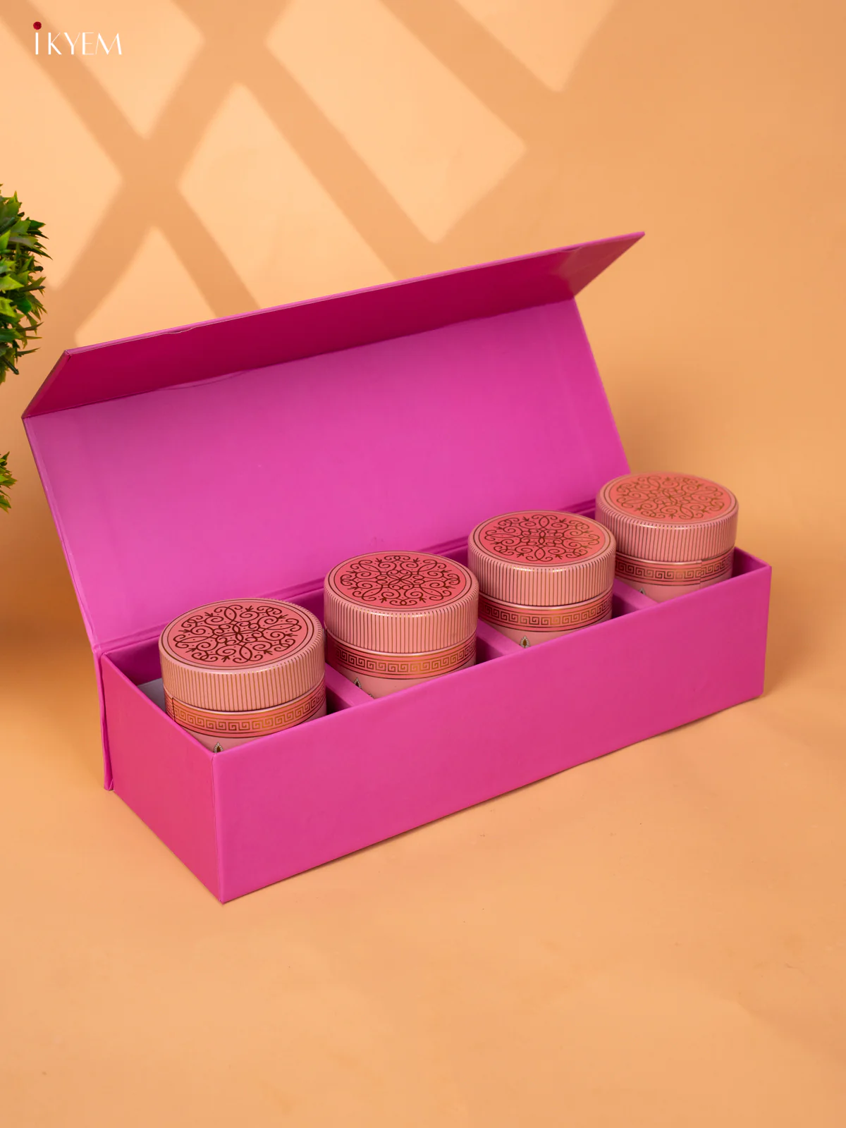 Pink Digital Printed Dry Fruit Hamper Box with 4 Big Jars - KB27129 - Image 7