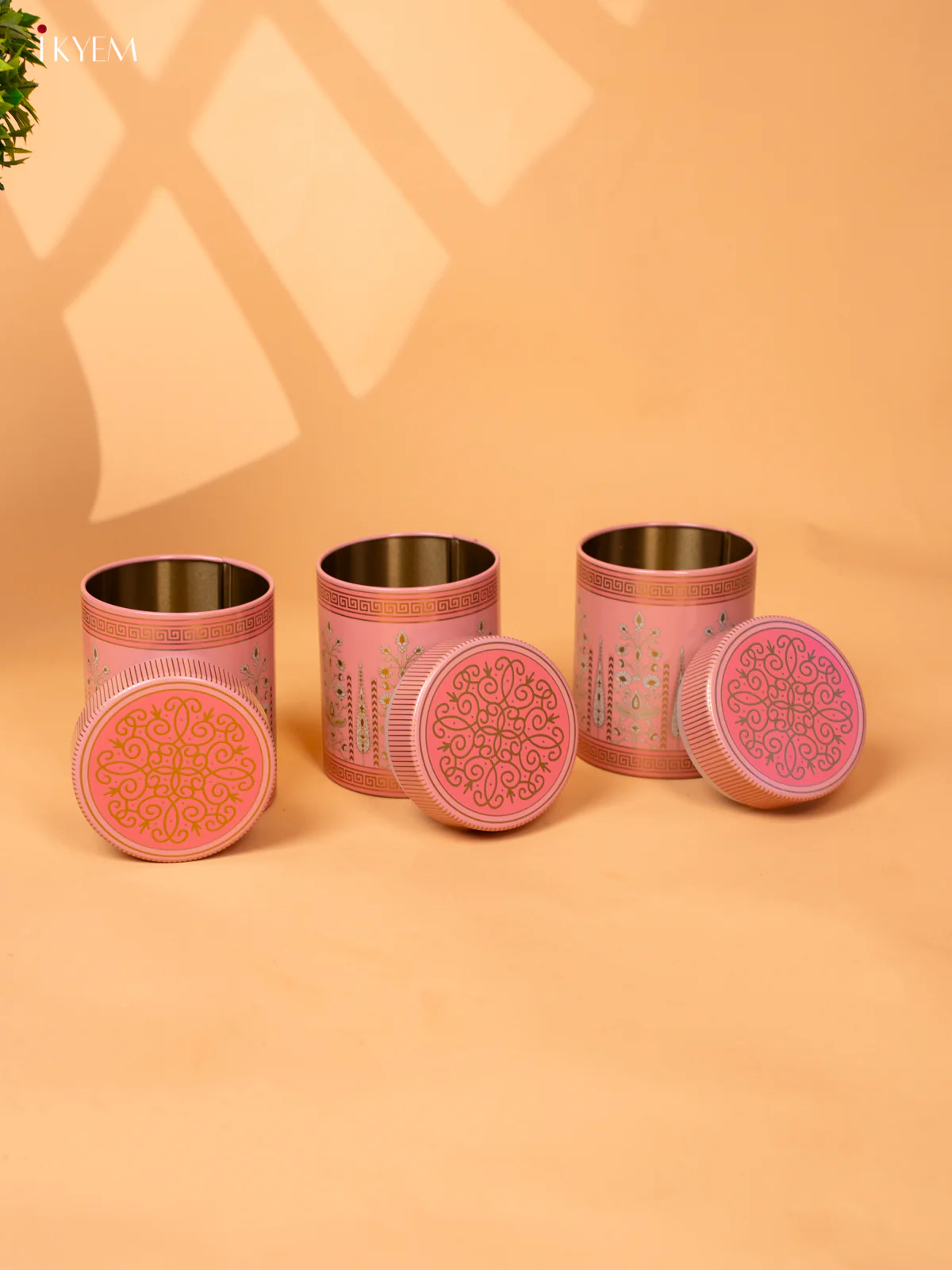 Pink Digital Printed Dry Fruit Hamper Box with 3 Small Jars - KB27133 - Image 4