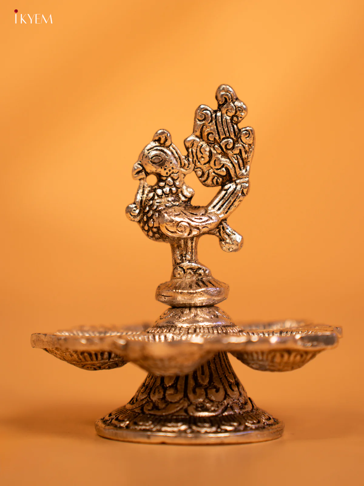 Stunning Silver Annapakshi Five face Diya - KL13115 - Image 6