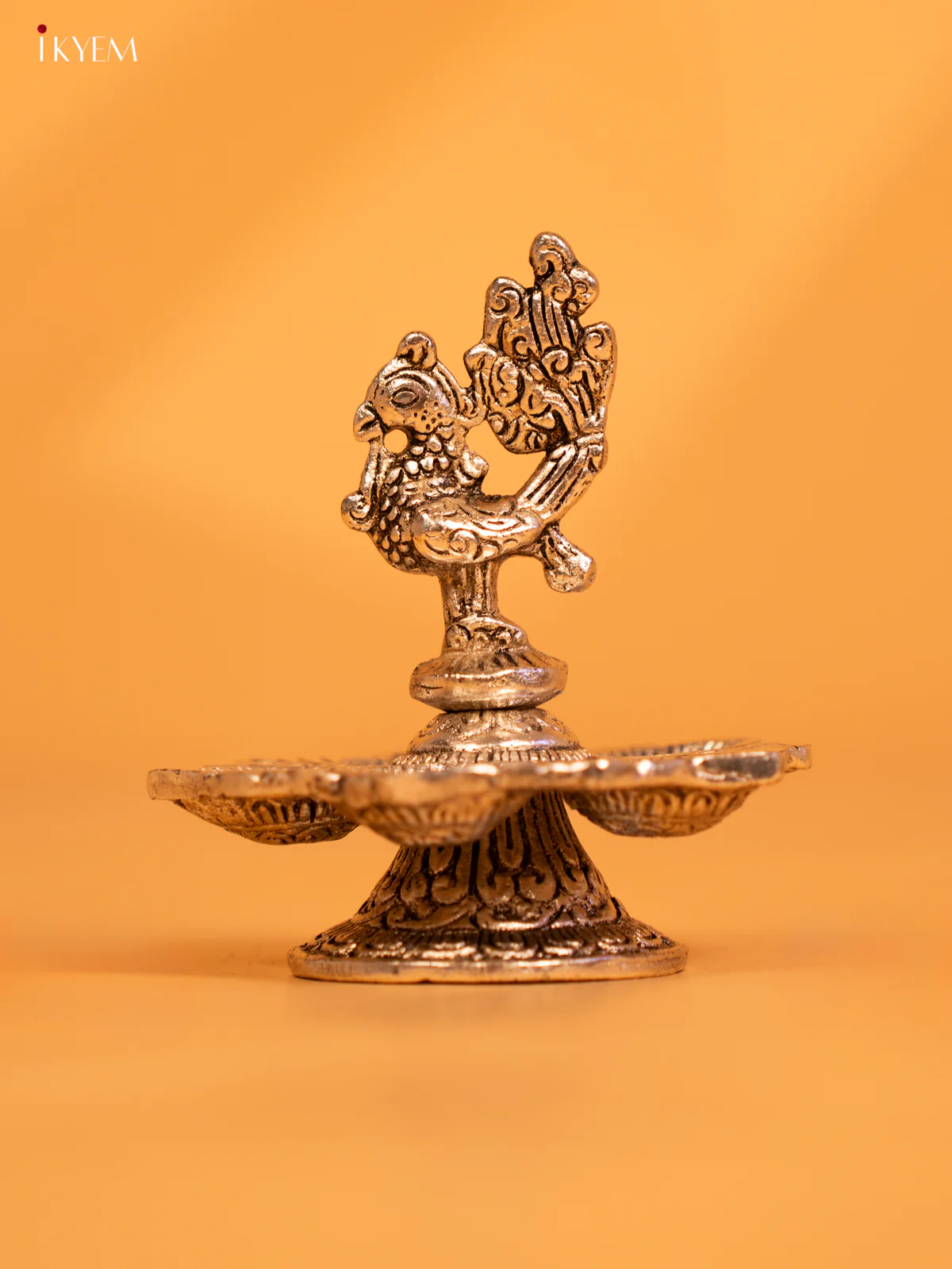 Stunning Silver Annapakshi Five face Diya - KL13115 - Image 7