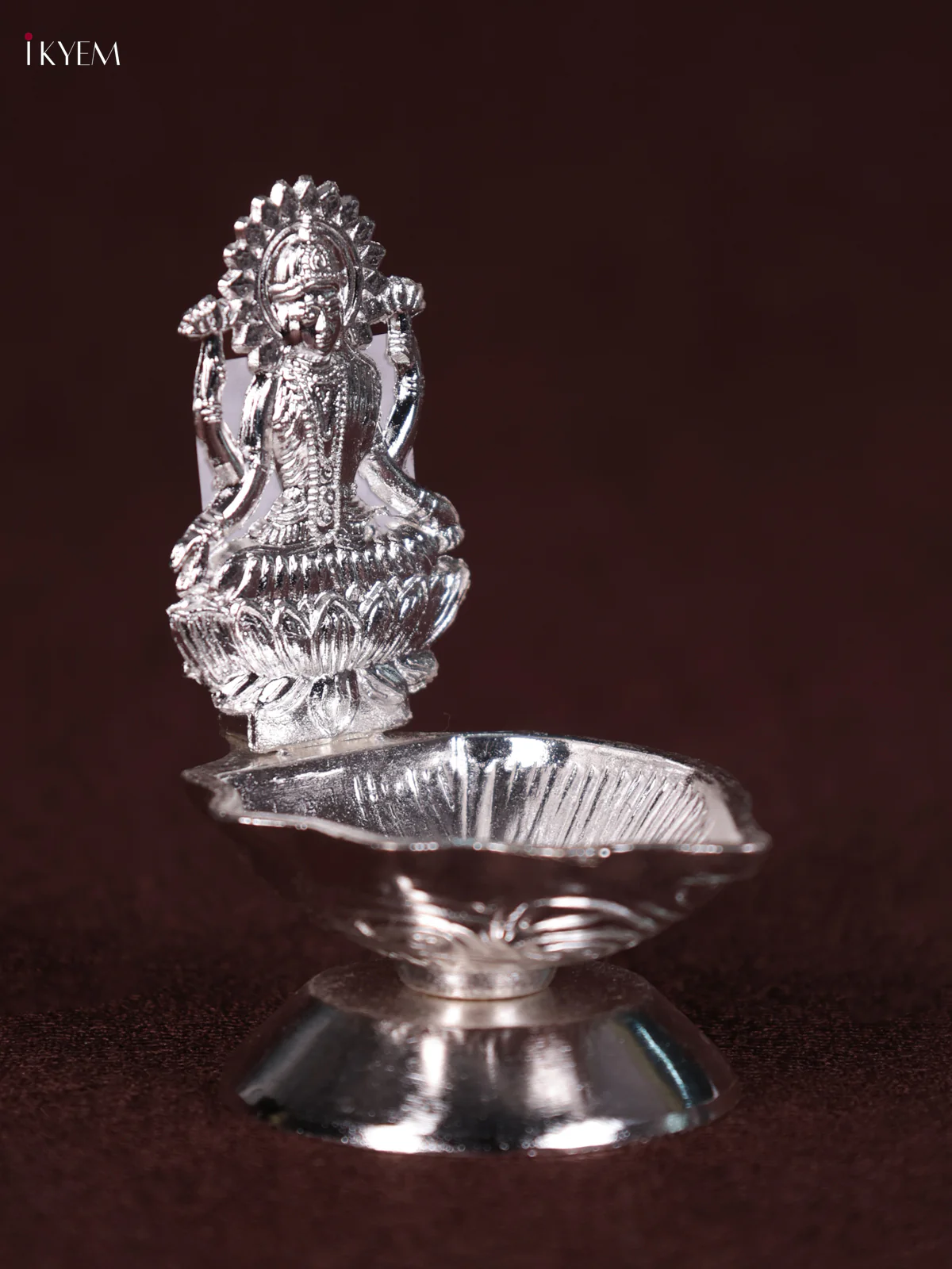 Silver Plated Shank Diya With Goddess Lakshmi - KL13112 - Image 3